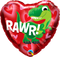 18" HEART FOIL DINO-RAWR